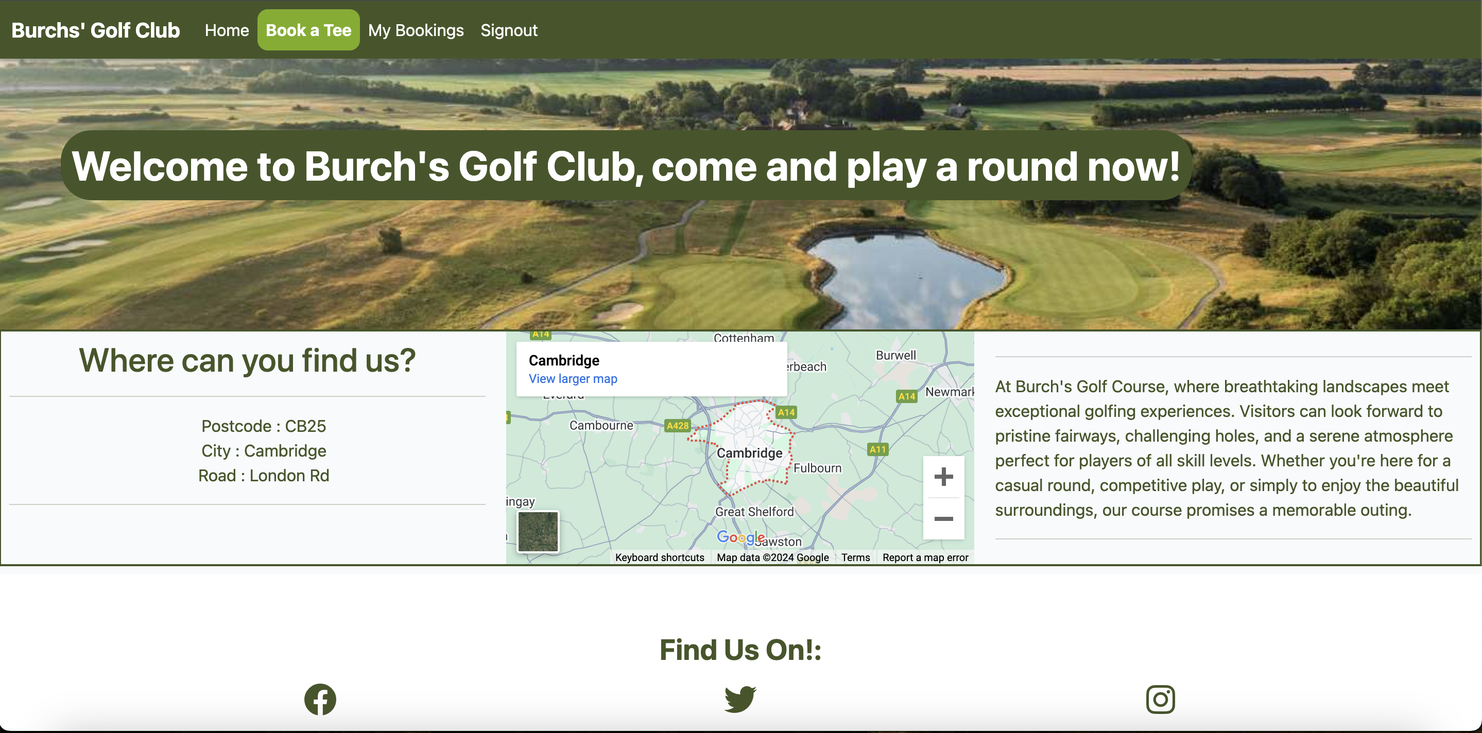 Golf Booking Website